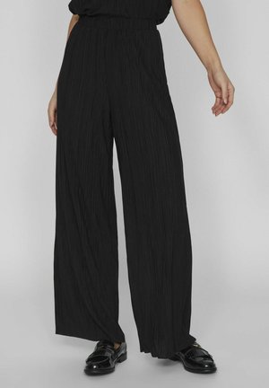 VILA VIPLISA HW LOOSE - NOOS - Trousers - black beauty
