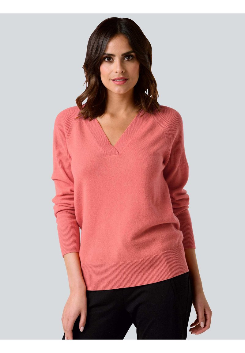 Damen Strickjacken | Alba Moda Strickpullover rosé/rosa - DM85770 Damen Strickjacken | Alba Moda Strickpullover rosé/rosa - DM85770