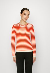 Pieces PCCRISTA O NECK  - Pulover - tangerine tango/birch