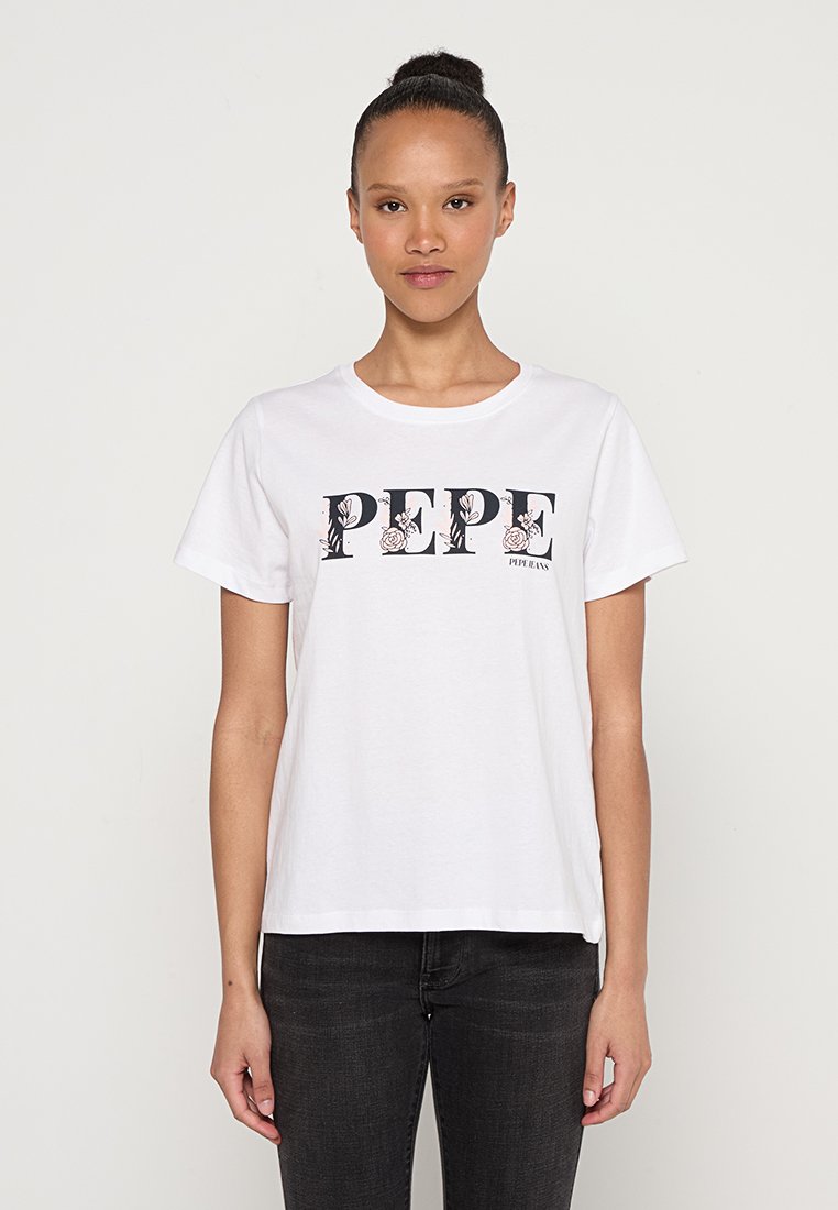 Pepe Jeans T-shirt print wit Pepe Jeans T-shirt print wit