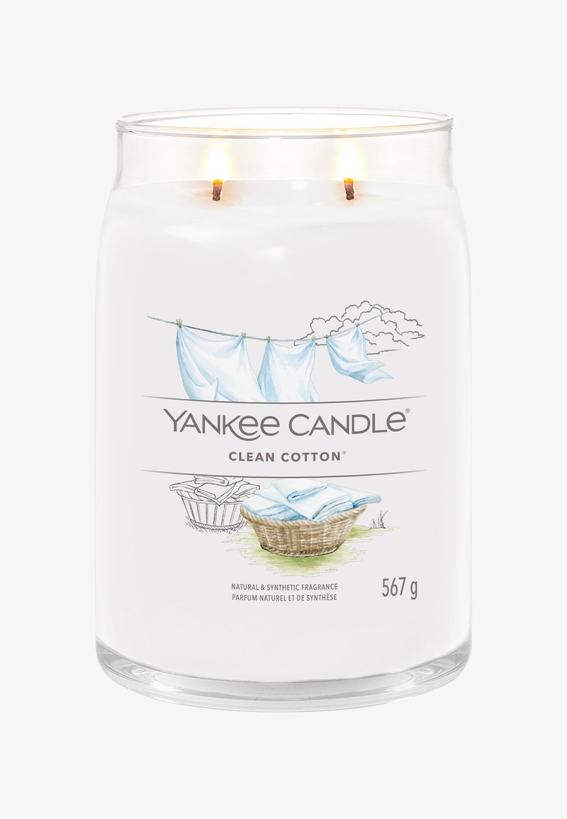 Yankee Candle SIGNATURE LARGE JAR CLEAN COTTON - Duftkerze - white/nicht definiert