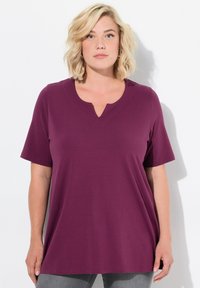Ulla Popken A-LINIE HALBARM - T-shirt con stampa - dark berry