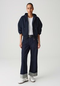 OPUS SOFT LOOSE BATWING FIT - Sweater met rits - coal blue