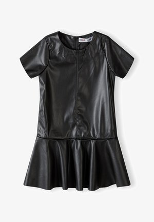 SHORT SLEEVE FAUX LEATHER - Hverdagskjole - black