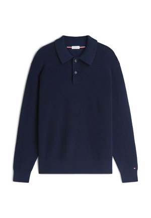 Tommy Hilfiger, WAFFLE STRUCTURE RUGBY - Strickpullover - carbon navy