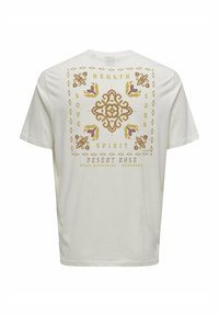 Only & Sons 2ER-SET RUNDHALS KURZARM - T-Shirt print - weiß beige