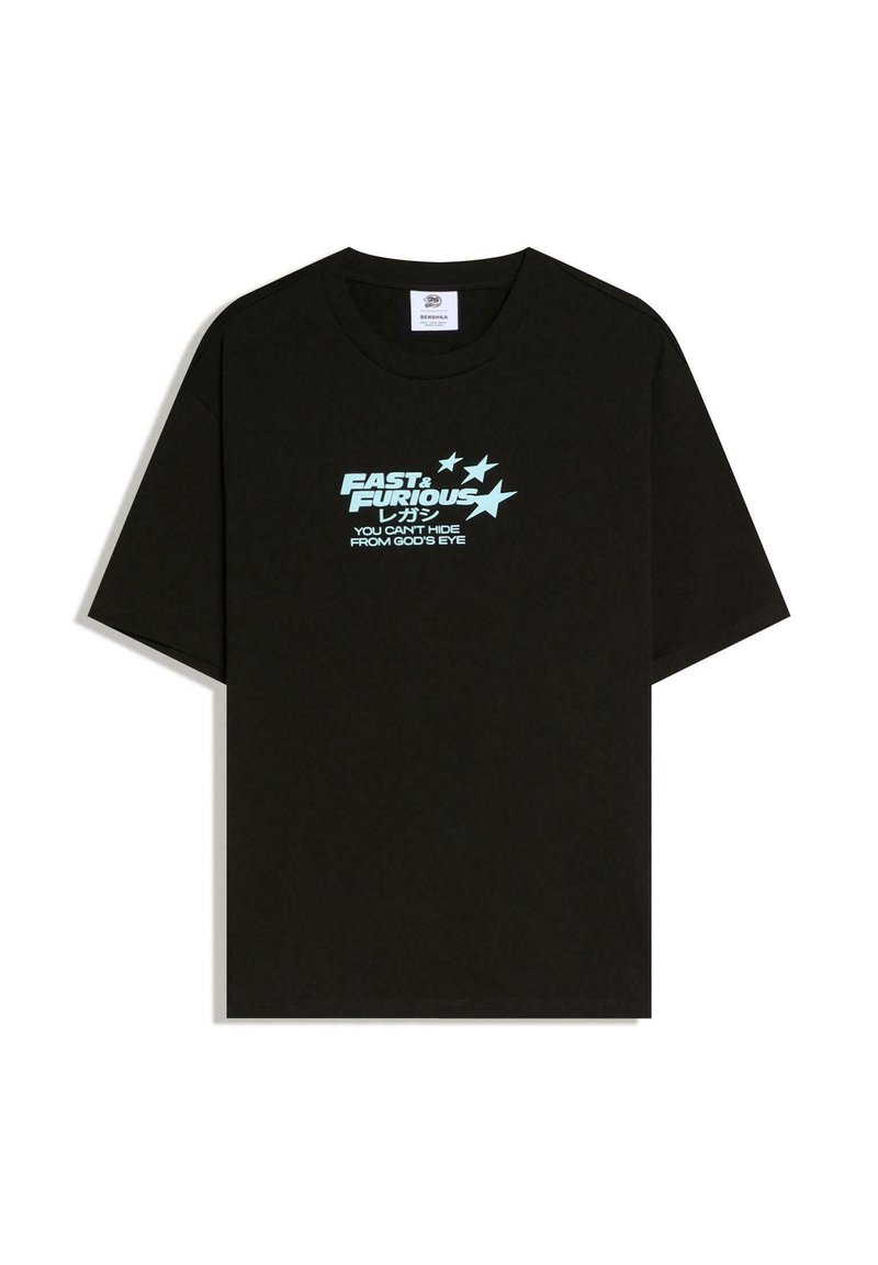 Bershka FAST FURIOUS - T-Shirt print - black/schwarz - Zalando.at
