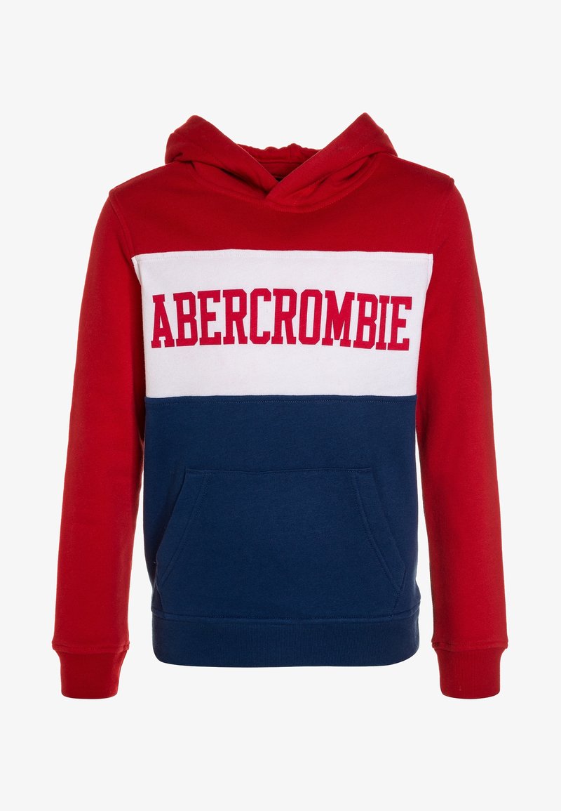 Abercrombie & Fitch LOGO CREW - Sweat à capuche - red/white/blue