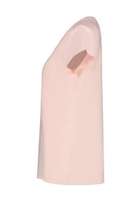 Ljusrosa kortärmad T-shirt, tillverkad av mjuk bomull, med en klassisk rund halsringning och en avslappnad passform med rak nederkant.