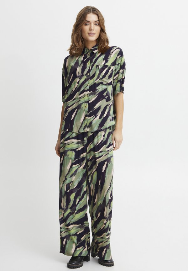 FRKAIYA - Button-down blouse - forest shade mix f3