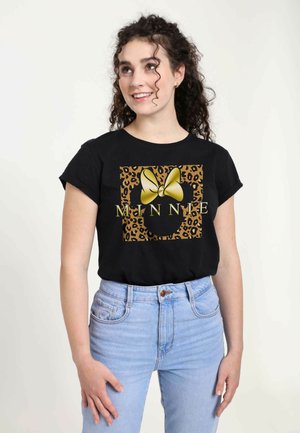 MICKEY CLASSIC LEOPARD SQUARE MINNIE - T-shirt con stampa - black