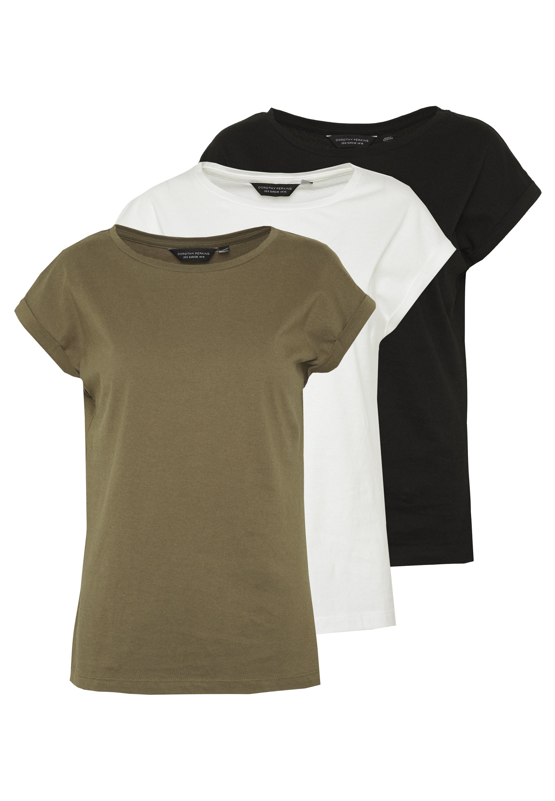 Dorothy Perkins ROLL SLEEVE TEE 3 PACK 