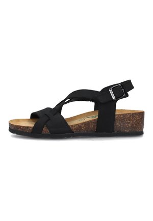 BioNatura Sandali con zeppa - black