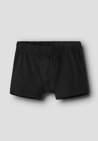 Czarne bawełniane bokserki z elastycznym pasem, o dopasowanym kroju i szwem z przodu dla lepszej struktury.