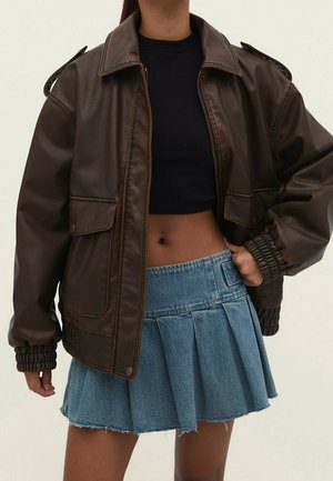 Imitatieleren jas - brown