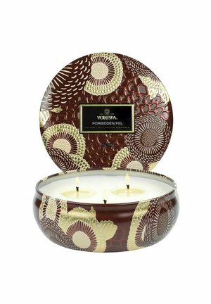 VOLUSPA 3-WICK DECORATIVE TIN FORBIDDEN FIG - Doftljus - white