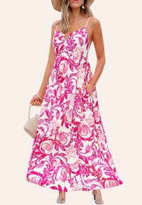 Cupshe VIBRANT FLORAL FOR EFFORTLESS SUMMER STYLE - Maxi-jurk - pink