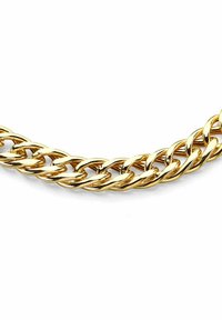 Zelta ķēdes kaklarota ar savstarpēji savienotiem posmiem, gludu tekstūru un pulētu apdari. Ikviens posms ir noapaļota dizaina, kas piešķir papildus dziļumu.
