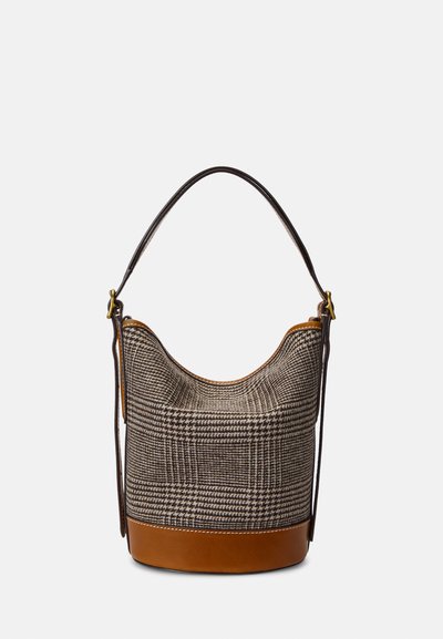 Polo Ralph Lauren PLAID SMALL BELLPORT BUCKET BAG - Ručna torba - brown