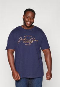 Jack & Jones JJFERRIS TEE CREW NECK 3 PACK - Marškinėliai su spaudiniu - black/kombu/navy