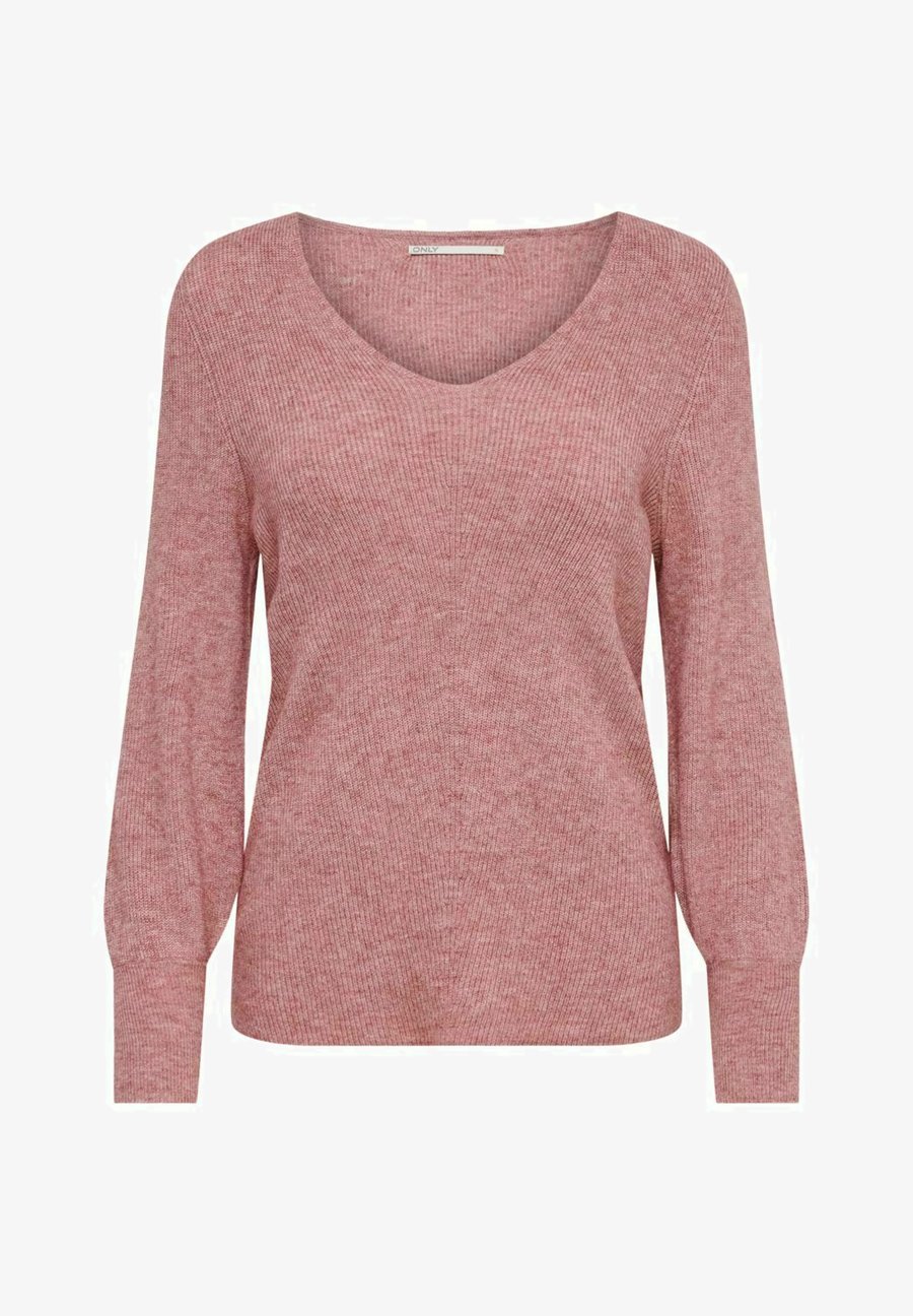 ONLY ONLATIA L/S V NECK CUFF NOOS Jumper dusty rose/light pink