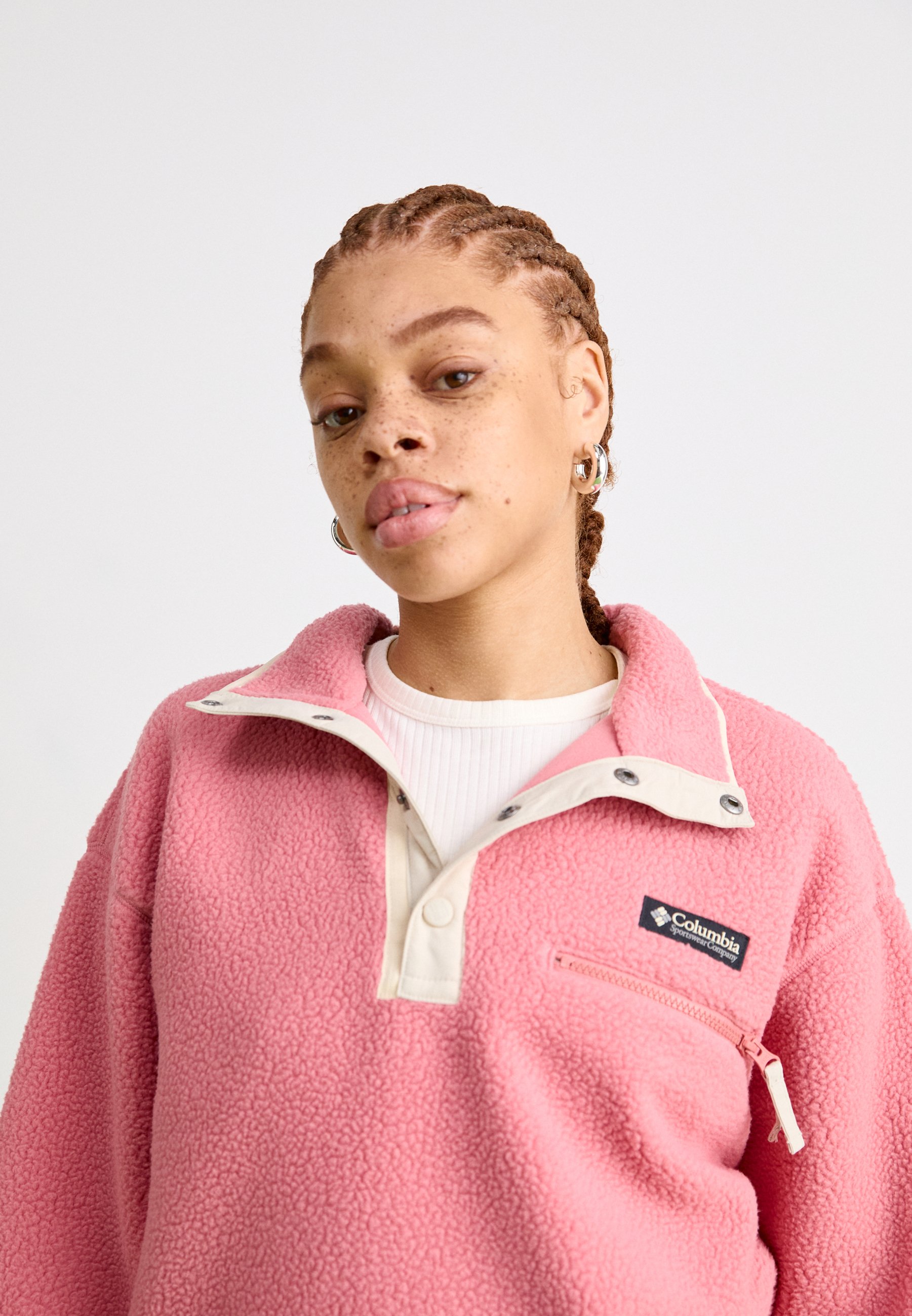 Columbia HELVETIA CROPPED HALF SNAP - Fleece trui - pink agave