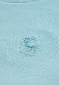 Ανοιχτό μπλε βαμβακερό πουκάμισο με υφή, διακοσμημένο με κεντητό λογότυπο ελαφιού σε ανοιχτό μπλε στο στήθος.