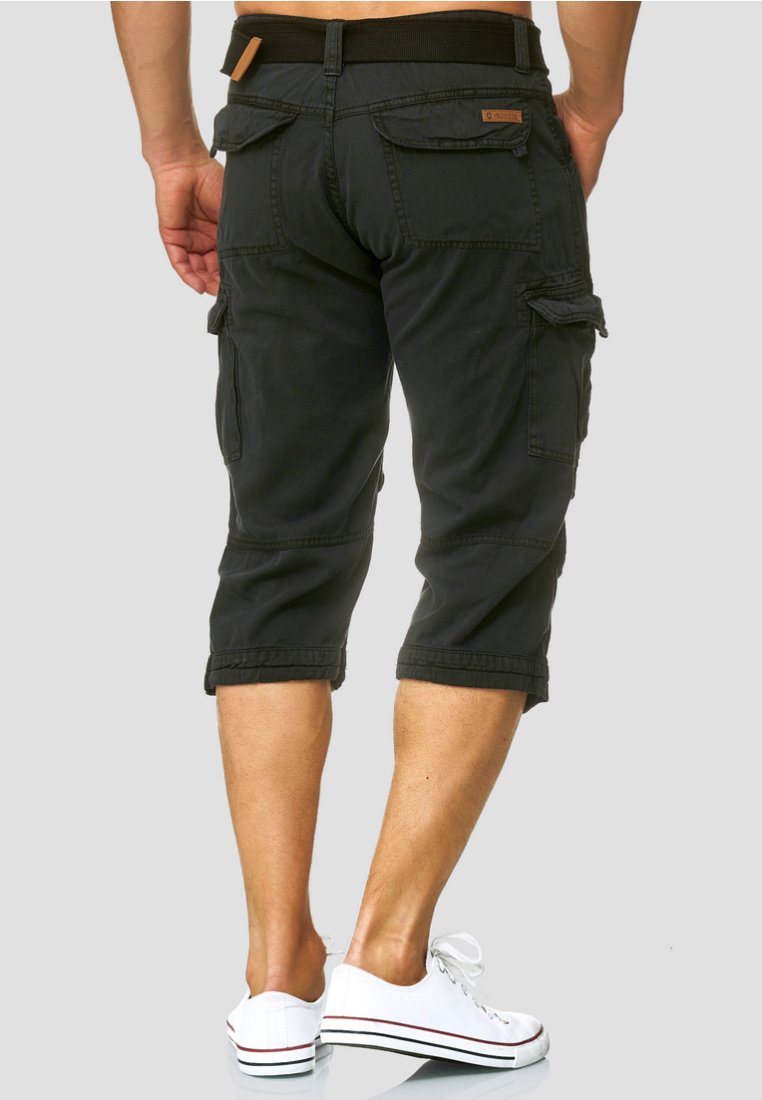 INDICODE JEANS MIT GÜRTEL NICOLAS - Shorts - black/Zwart - Zalando.nl