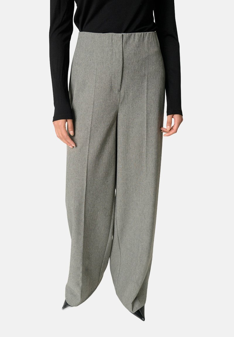 Soaked in Luxury SLLILU WIDE LONG - Püksid - grey melange suiting