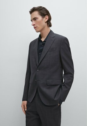 Massimo Dutti CHECK  - Suit jacket - dark blue