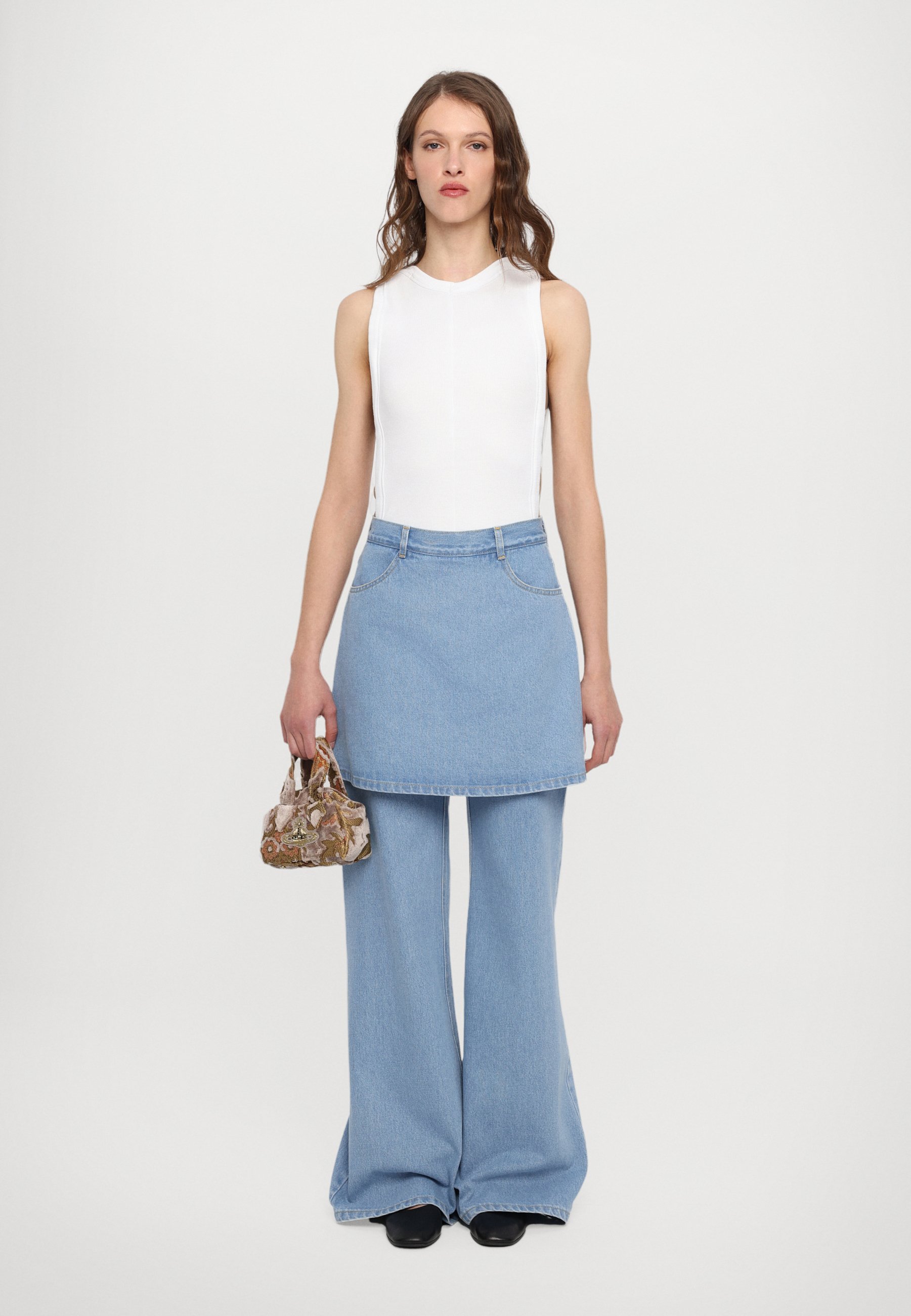 Ksenia Schnaider SKIRT DETAIL - Denim skirt - light blue/light