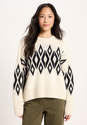LANIUS, Jumper - off white  black