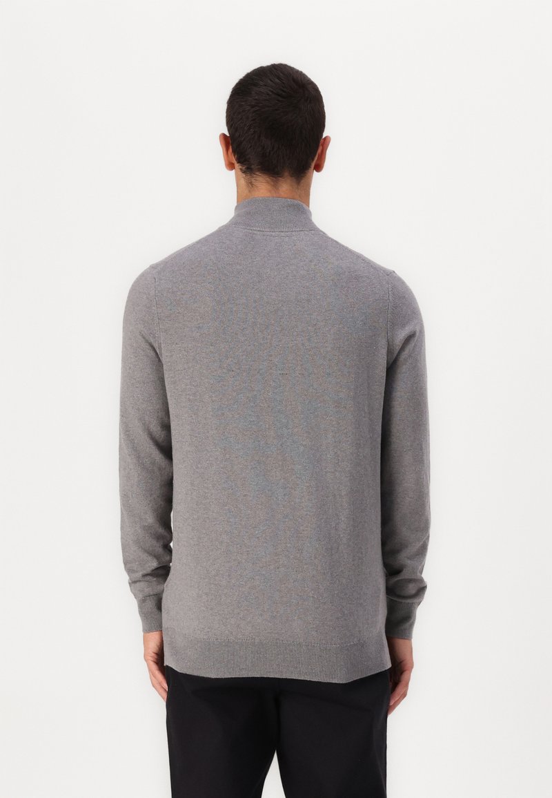 Felpa Con Collo Uomo Grigio Chiaro - Maglia A Maniche Lunghe Taglia 5XL Plus