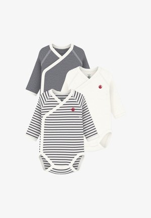 Petit Bateau NAISS 3 PACK - Glaustinukė - marshmallow/smoking