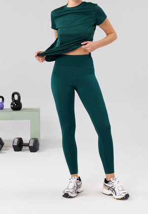 Leggings - mottled dark green