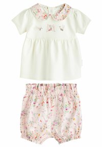 Next - 2 PIECE BABY SET  - REGULAR FIT - Shorts - pink white floral Miniatuurafbeelding 1