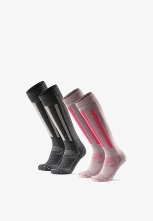 2 PACK - Calcetines hasta la rodilla - mc dark grey light pink