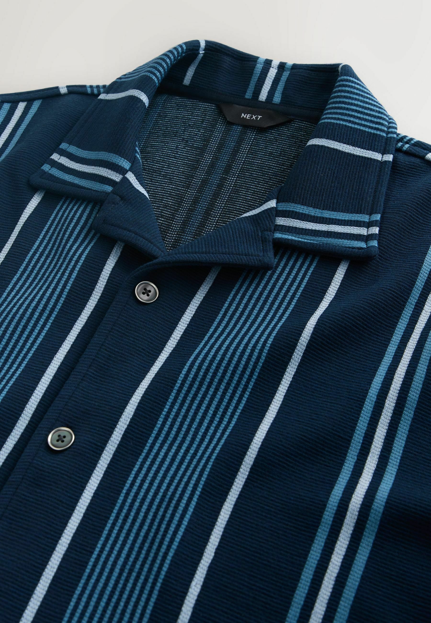 Next REGULAR FIT - STRIPE SHORT SLEEVE - Shirt - navy/blue - Zalando