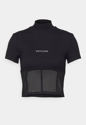 CORSET TEE - T-shirt con stampa - black