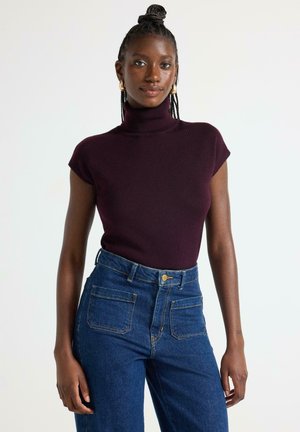 ROLL NECK - Jednoduché tričko - dark red