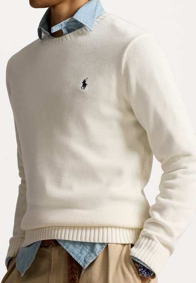 Polo Ralph Lauren COTTON CREWNECK SWEATER - Džemperis - deckwash white