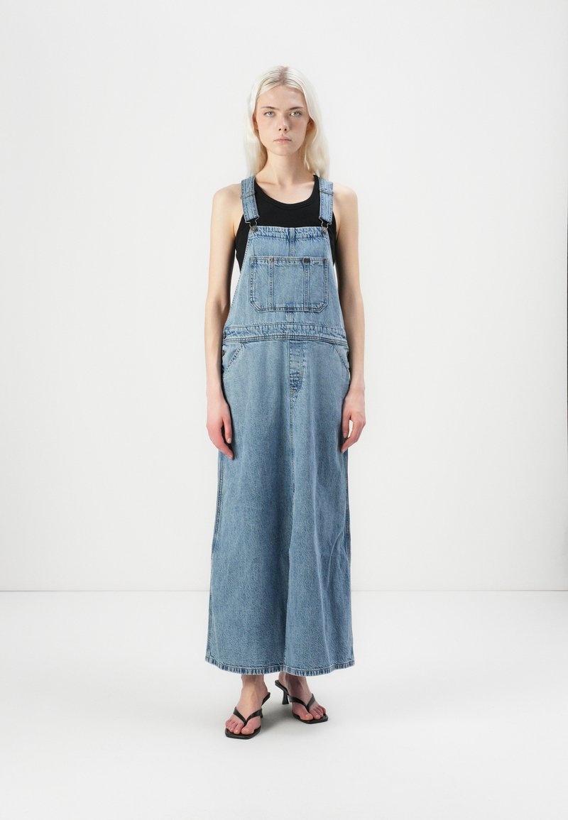G-STAR SKATER MAXI DUNGAREE DRESS - Vestido comprido - faded blue star