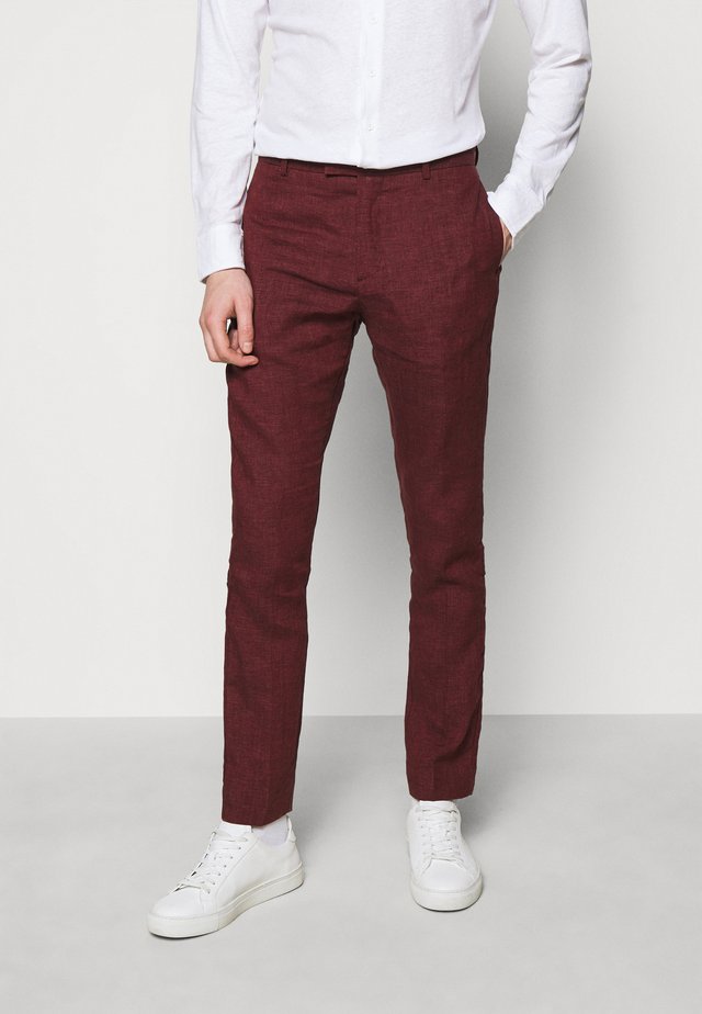 FORMAL TAILORED TROUSERS - Anzughose - dark red