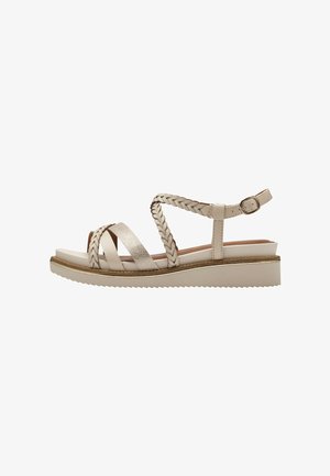 Sandalen met sleehak - ivory