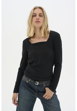VIGGAMW SQUARE NECK  - Long sleeved top - black