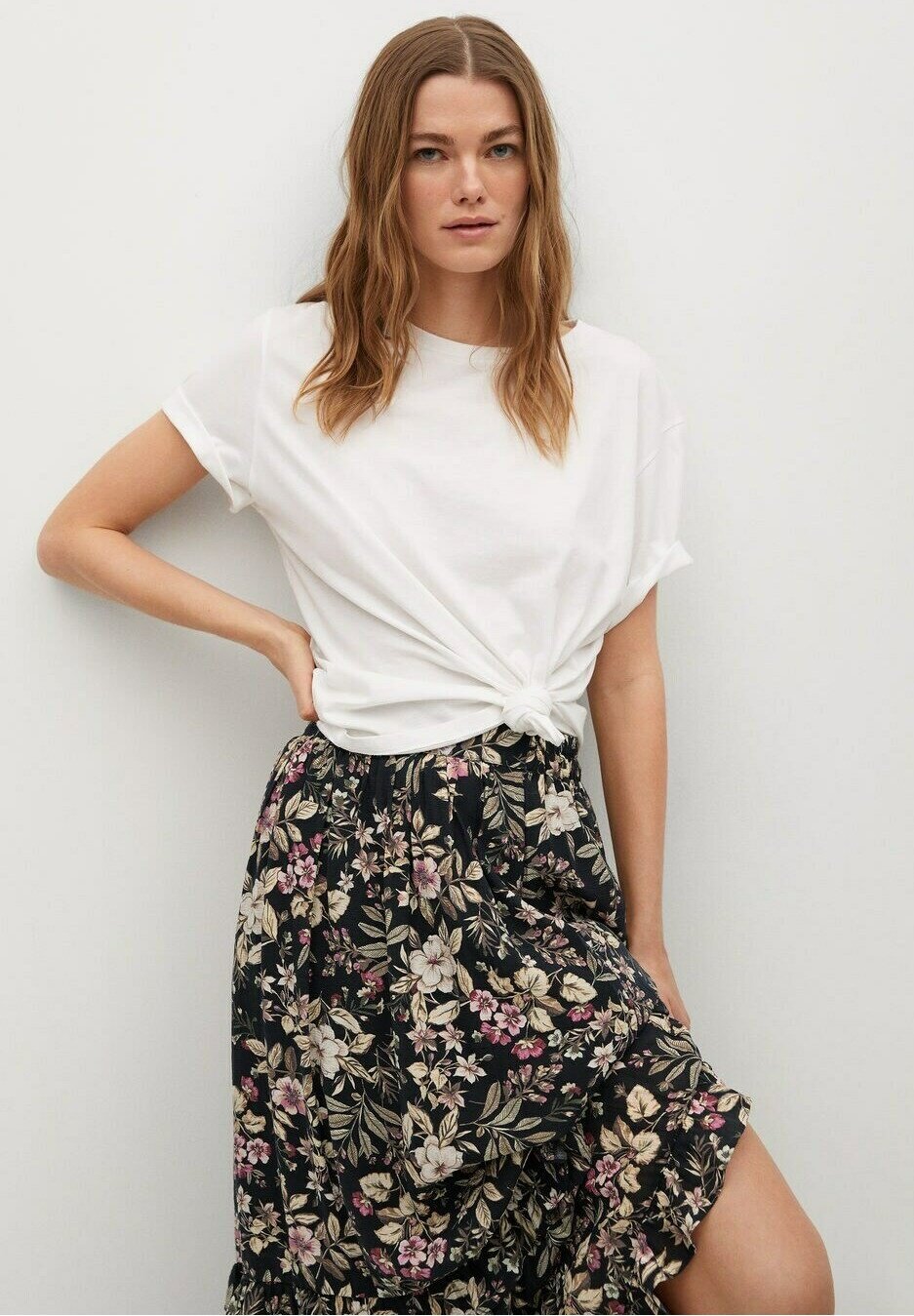 jupe plissée noire mango