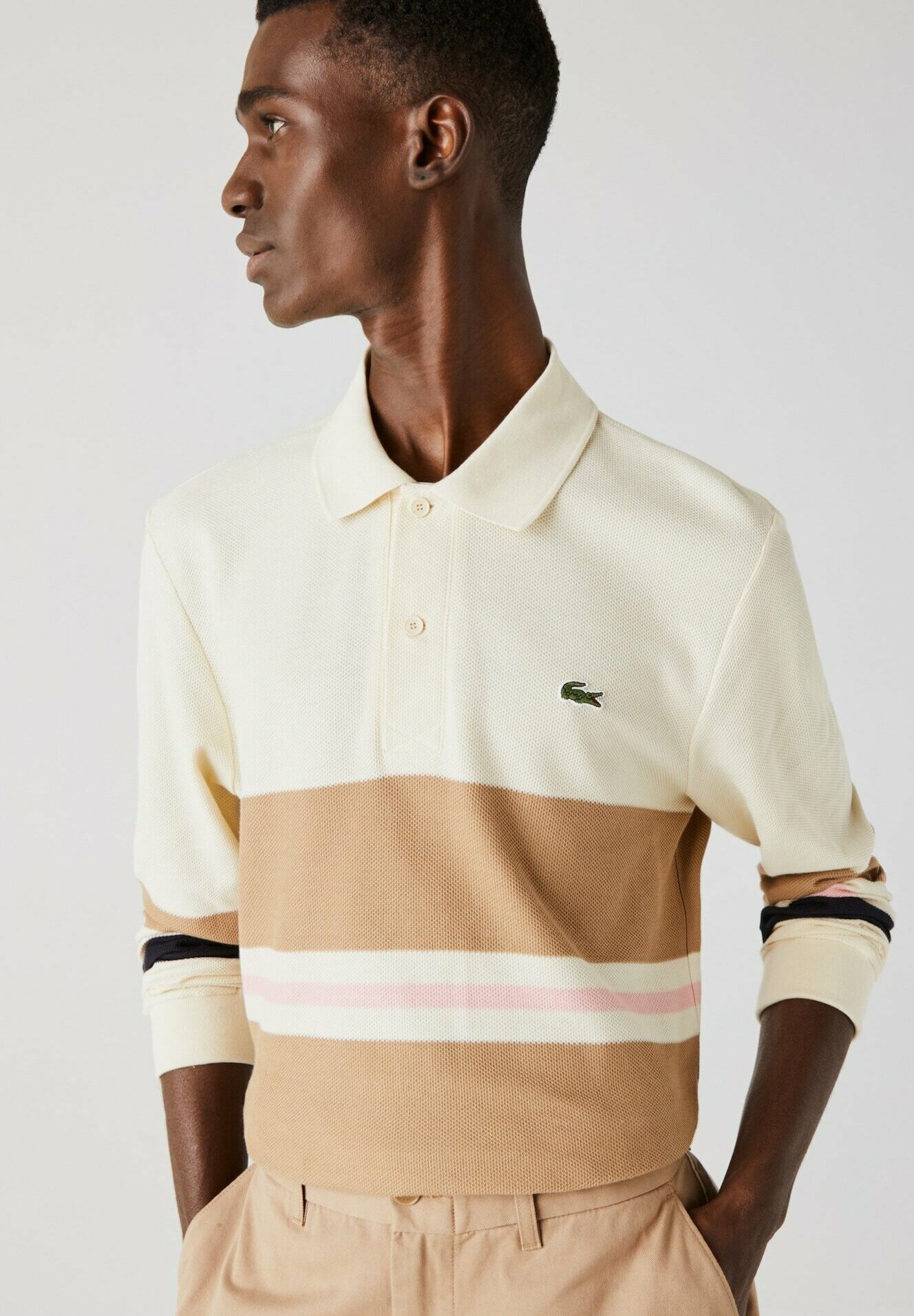 beige lacoste polo shirt
