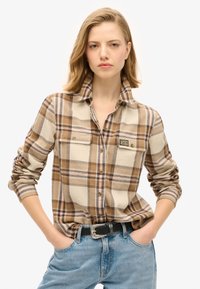 Superdry & Co Button-down blouse - beige cream check