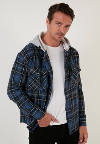 Buratti PLAID PATTERNED DOUBLE POCKET HOODED WINTER - Allvädersjacka - navy blue