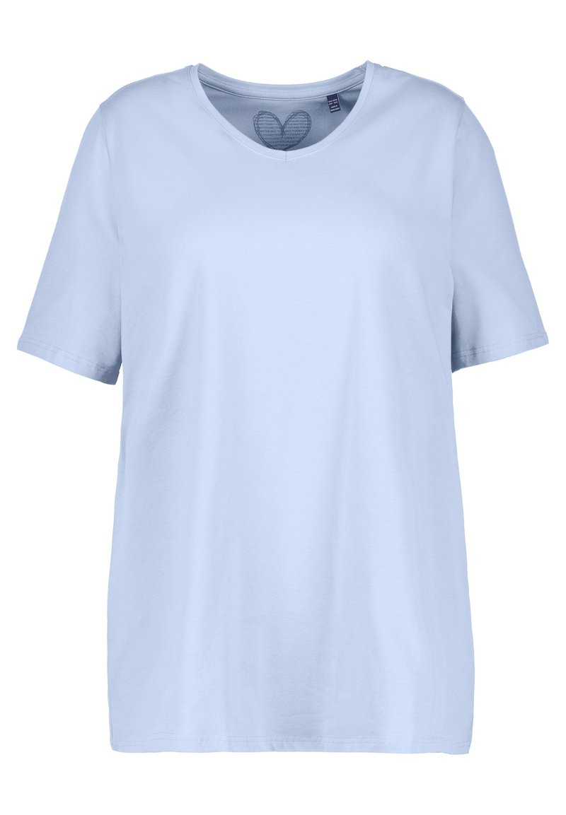 Damen T-Shirts | Ulla Popken A-LINIE, V-AUSSCHNITT, HALBARM T-Shirt basic himmelblau/hellblau - AY74800 Damen T-Shirts | Ulla Popken A-LINIE, V-AUSSCHNITT, HALBARM T-Shirt basic himmelblau/hellblau - AY74800